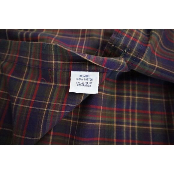 Ralph Lauren Men's Sz S Red/Navy Plaid Custom Fit Button-Up Poplin Shirt - Picture 6 of 7
